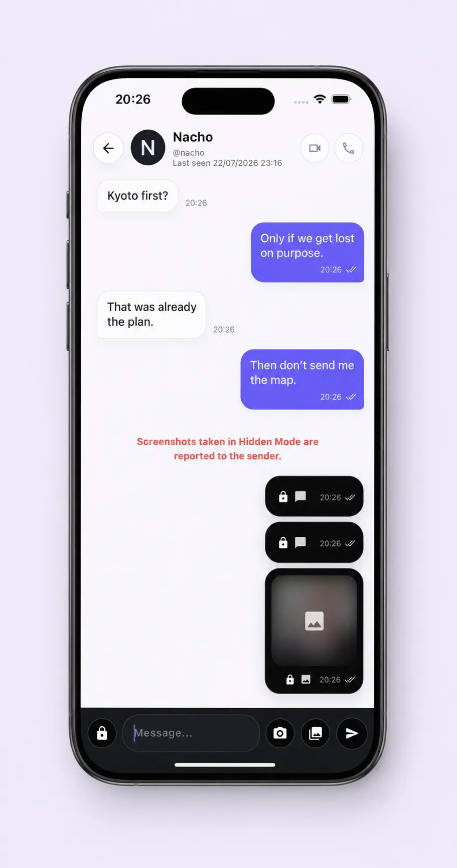 Nixi private conversation in Hidden Mode