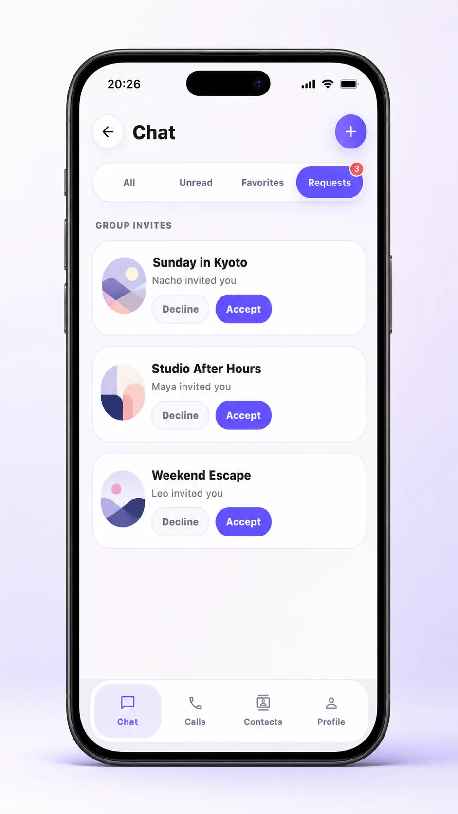 Nixi group conversation requests